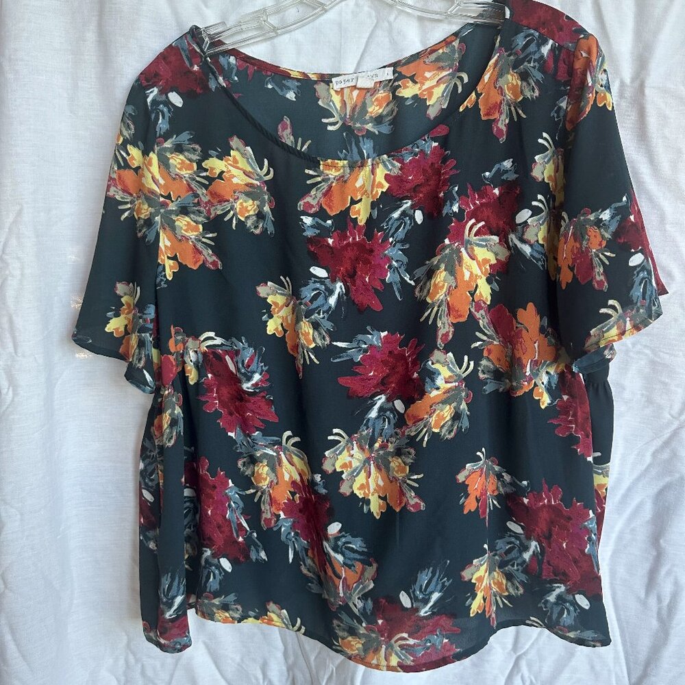 Anthropologie Paper Crown Perennial Swing Top